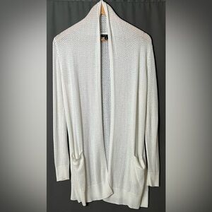 ETCETERA M Soft White Loose Knit Open Cardigan